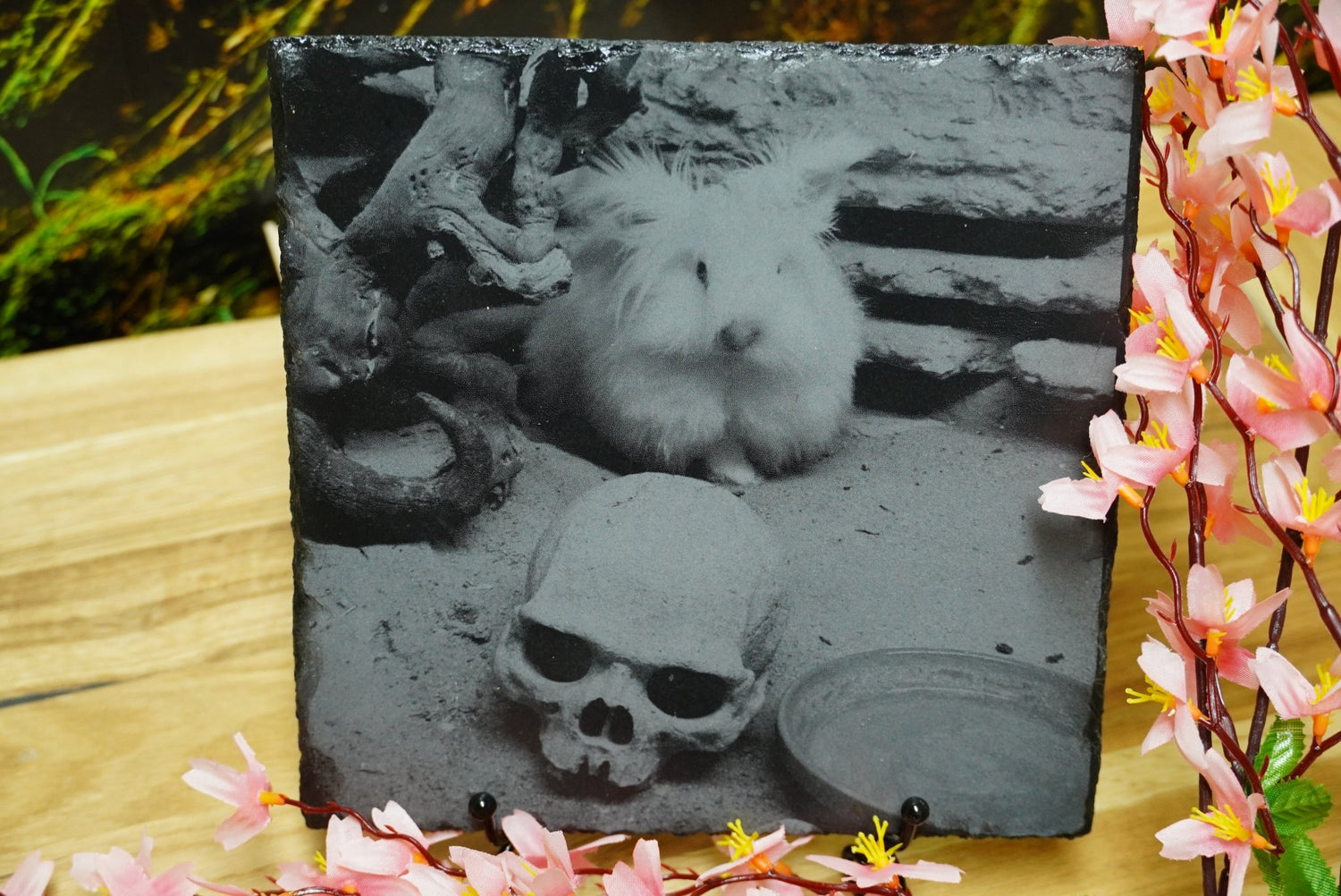 Individuelle Fotogravur auf Schieferplatte eckig – Dein Foto als Kunstwerkeckig - RJC - Circle