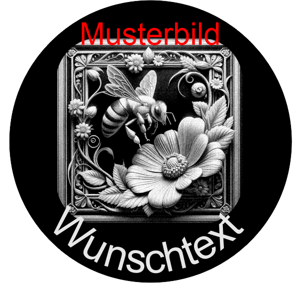 Insekten Untersetzer "Honigbiene mit Blume" - personalisierbar - RJC - Circle