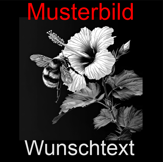 Insekten Untersetzer "Hummel auf Blume" - personalisierbar - RJC - Circle