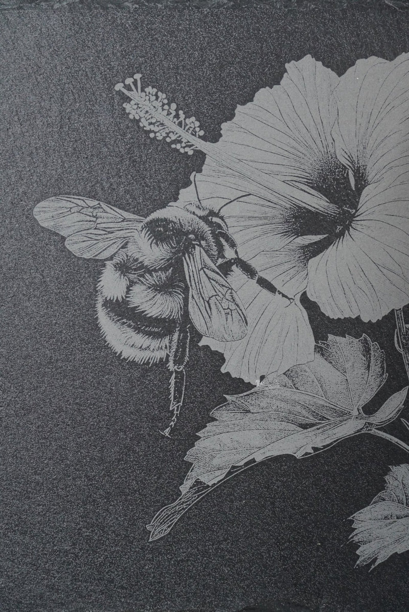 Insekten Untersetzer "Hummel auf Blume" - personalisierbar - RJC - Circle