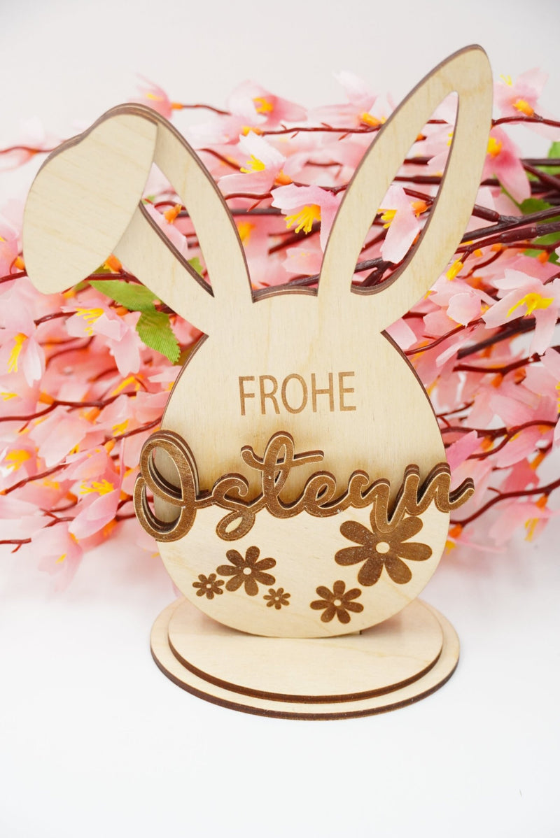Osterhase Geschenkkartenhalter aus Holz mit Gravur – handgefertigt in Niederbayern