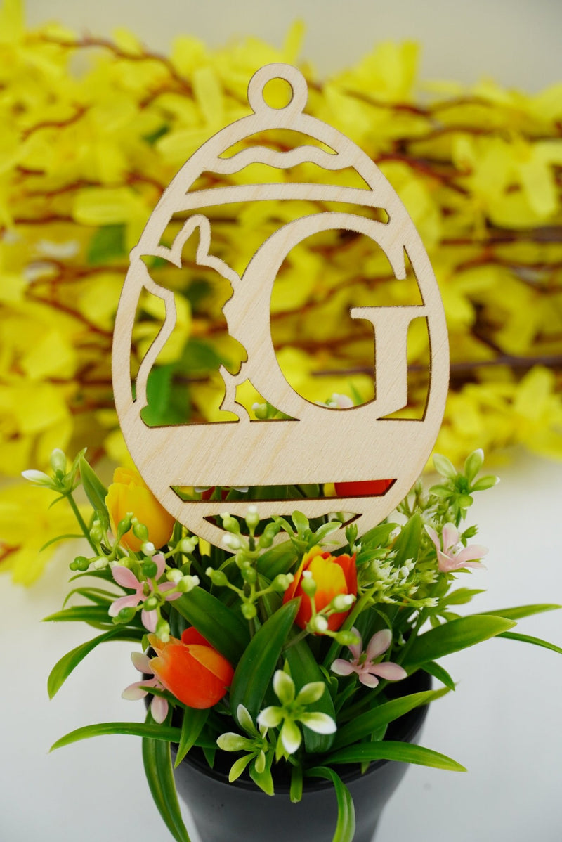 Osterhase mit Buchstabe "A bis M" - personalisierbar - RJC - Circle