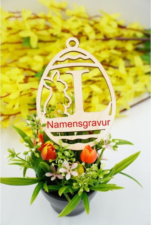 Osterhase mit Buchstabe "A bis M" - personalisierbar - RJC - Circle