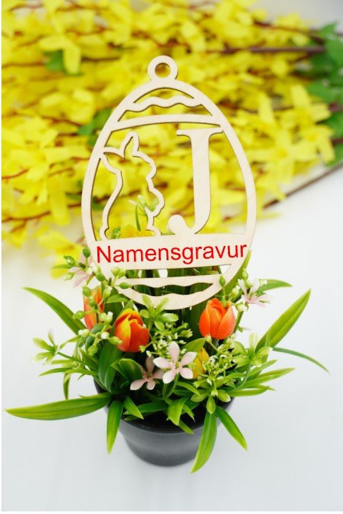 Osterhase mit Buchstabe "A bis M" - personalisierbar - RJC - Circle
