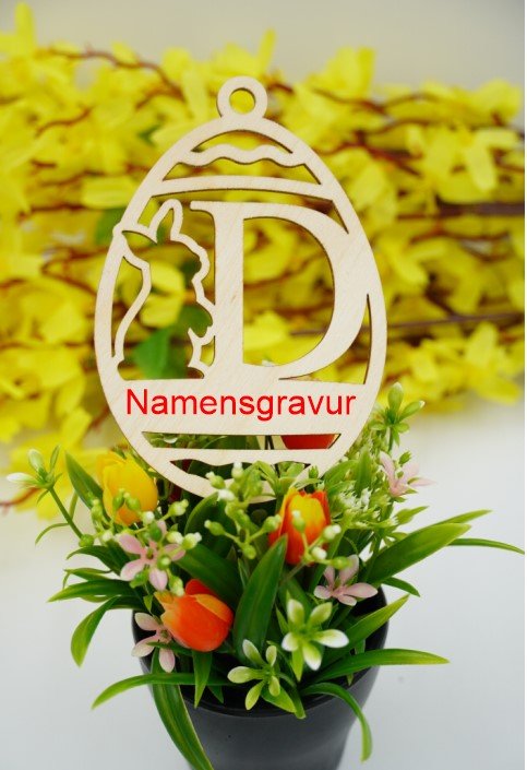 Osterhase mit Buchstabe "A bis M" - personalisierbar - RJC - Circle