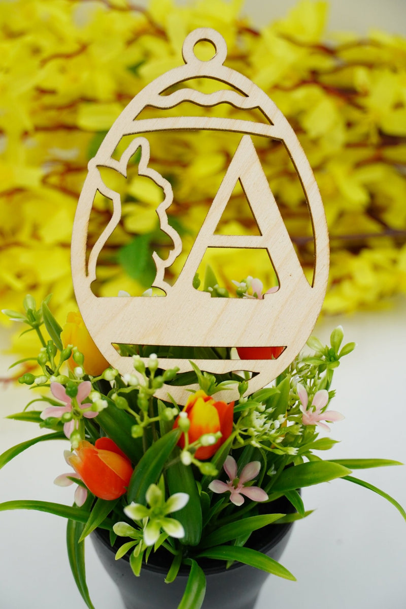 Osterhase mit Buchstabe "A bis M" - personalisierbar - RJC - Circle