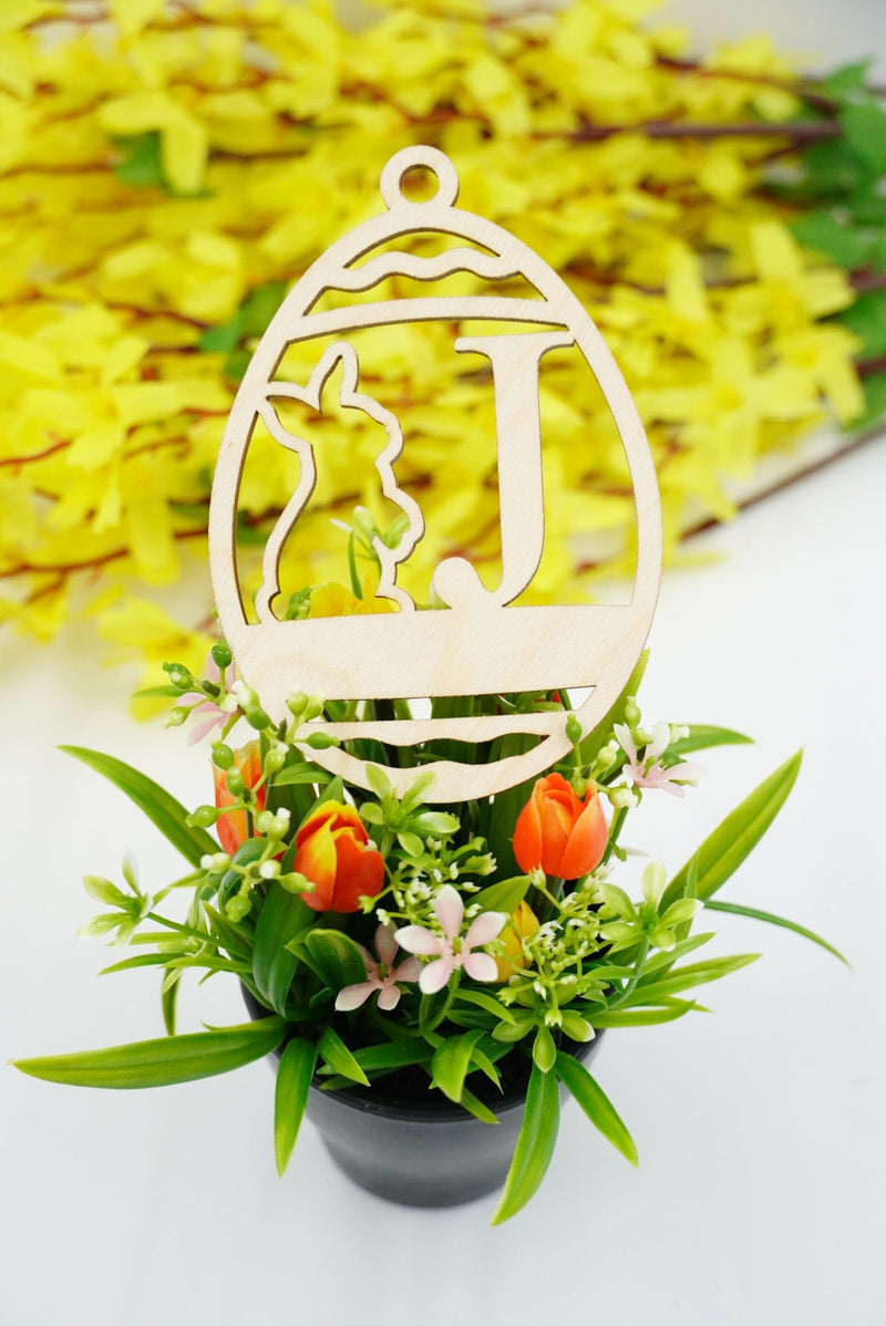 Osterhase mit Buchstabe "A bis M" - personalisierbar - RJC - Circle
