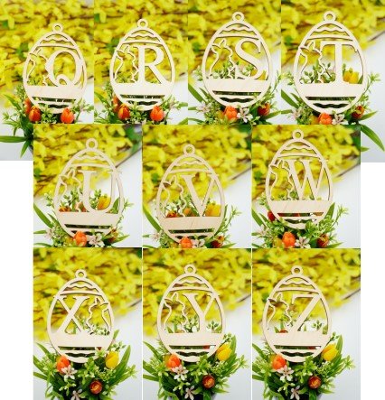 Osterhase mit Buchstabe "N bis Z" - personalisierbar - RJC - Circle