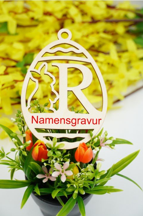 Osterhase mit Buchstabe "N bis Z" - personalisierbar - RJC - Circle