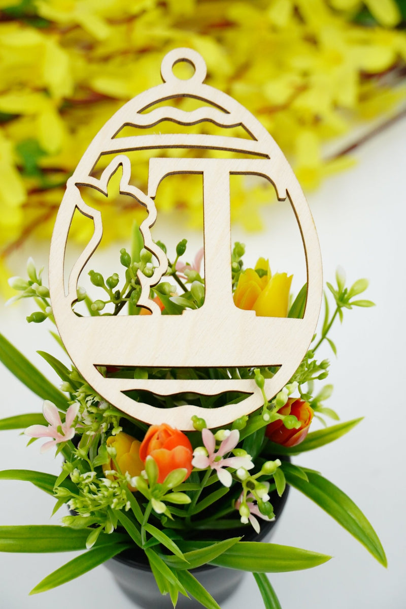 Osterhase mit Buchstabe "N bis Z" - personalisierbar - RJC - Circle