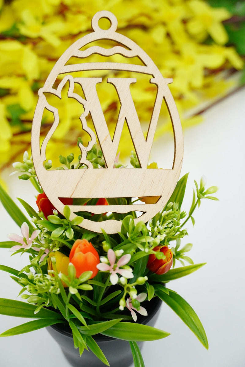 Osterhase mit Buchstabe "N bis Z" - personalisierbar - RJC - Circle