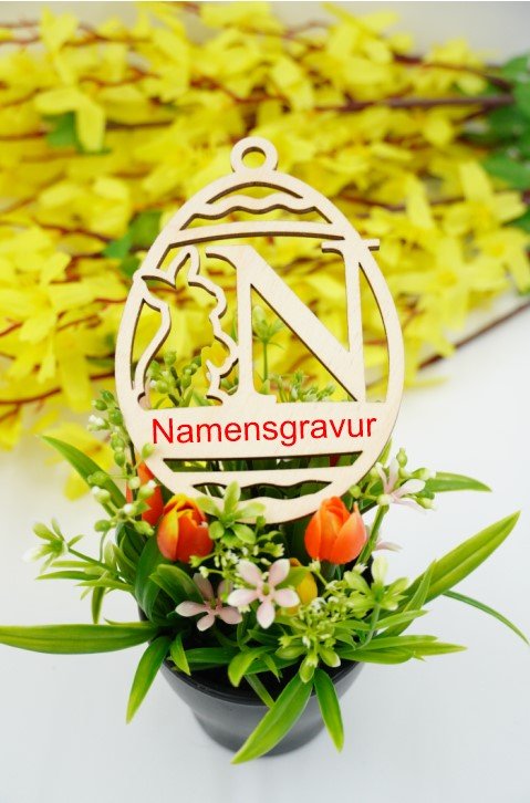 Osterhase mit Buchstabe "N bis Z" - personalisierbar - RJC - Circle