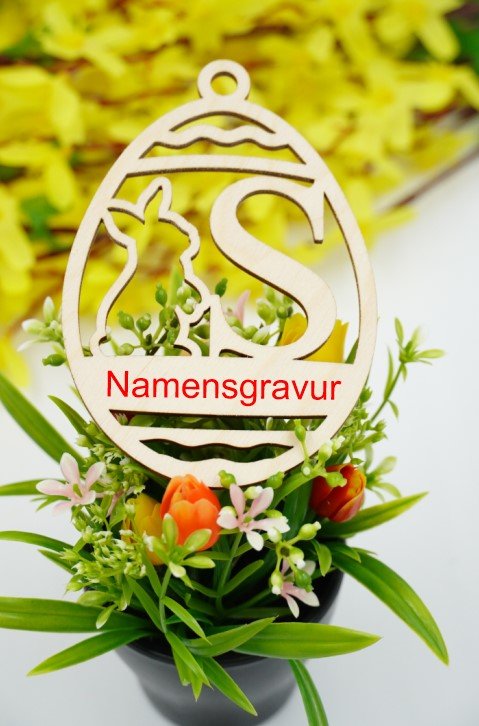 Osterhase mit Buchstabe "N bis Z" - personalisierbar - RJC - Circle