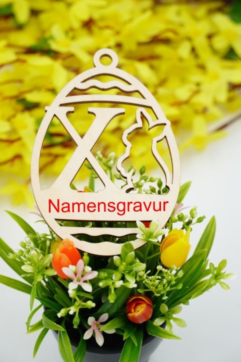 Osterhase mit Buchstabe "N bis Z" - personalisierbar - RJC - Circle