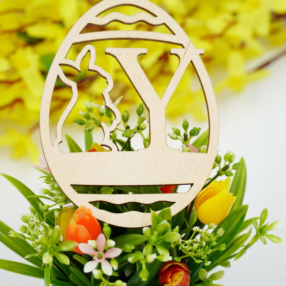 Osterhase mit Buchstabe "N bis Z" - personalisierbar - RJC - Circle