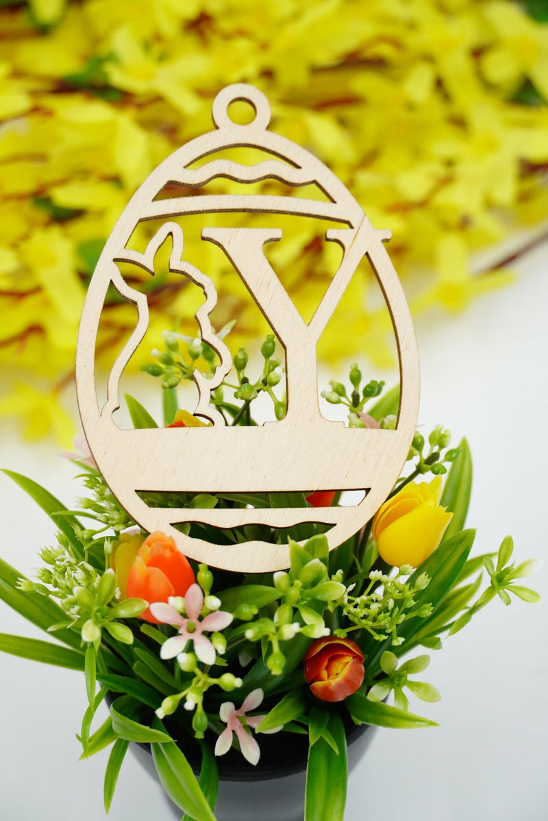 Osterhase mit Buchstabe "N bis Z" - personalisierbar - RJC - Circle