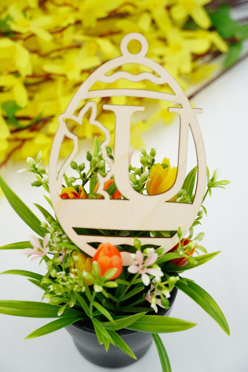 Osterhase mit Buchstabe "N bis Z" - personalisierbar - RJC - Circle