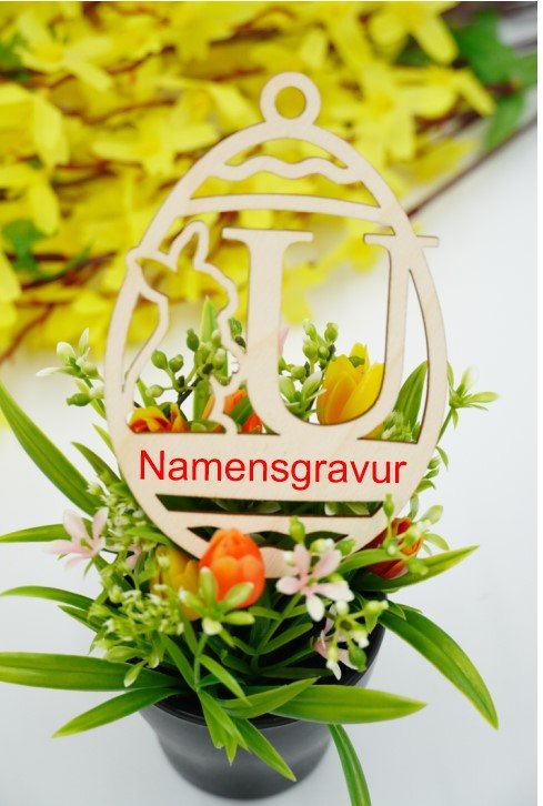 Osterhase mit Buchstabe "N bis Z" - personalisierbar - RJC - Circle