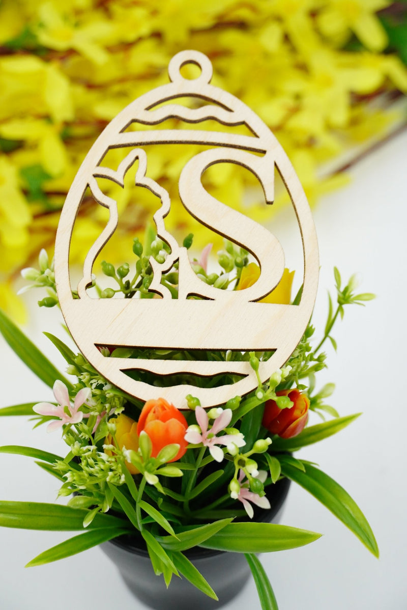 Osterhase mit Buchstabe "N bis Z" - personalisierbar - RJC - Circle