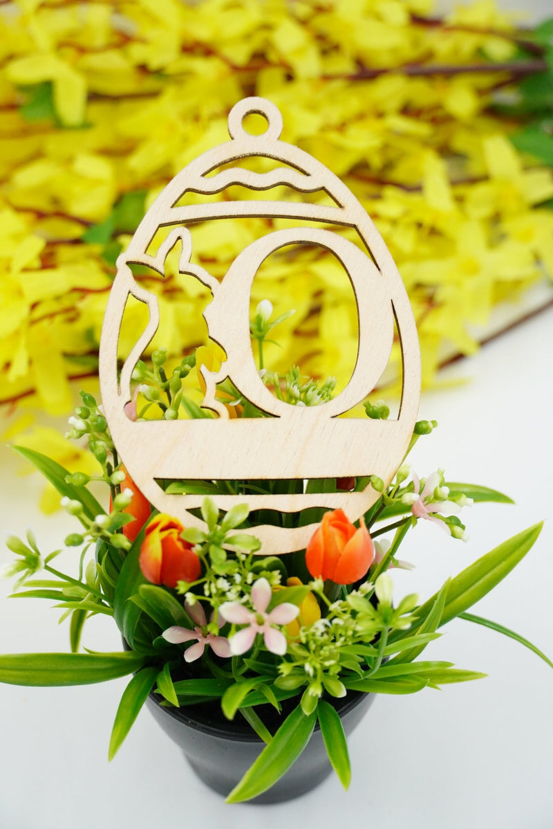 Osterhase mit Buchstabe "N bis Z" - personalisierbar - RJC - Circle