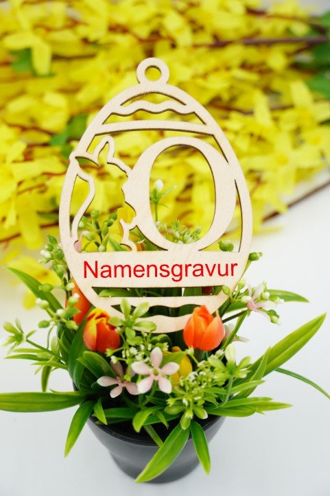 Osterhase mit Buchstabe "N bis Z" - personalisierbar - RJC - Circle