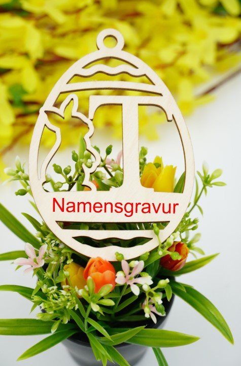 Osterhase mit Buchstabe "N bis Z" - personalisierbar - RJC - Circle