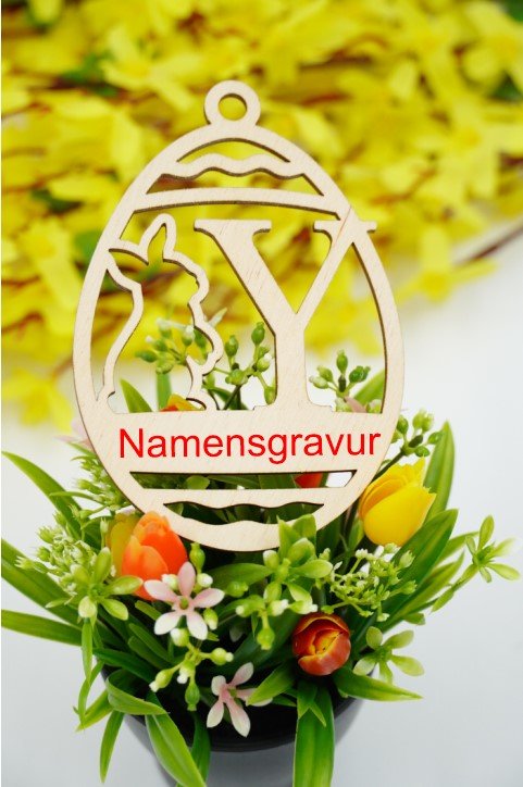 Osterhase mit Buchstabe "N bis Z" - personalisierbar - RJC - Circle