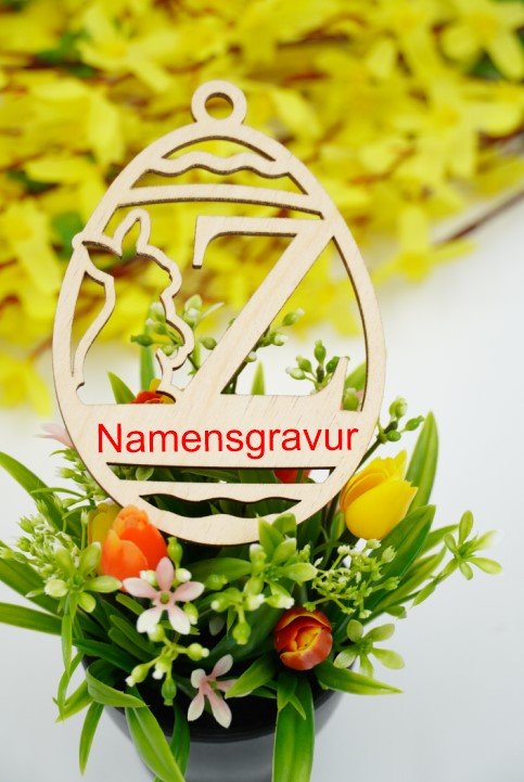 Osterhase mit Buchstabe "N bis Z" - personalisierbar - RJC - Circle