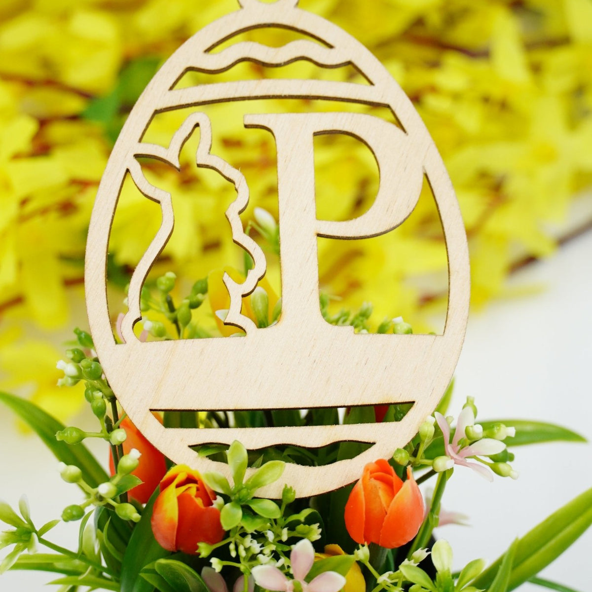 Osterhase mit Buchstabe "N bis Z" - personalisierbar - RJC - Circle
