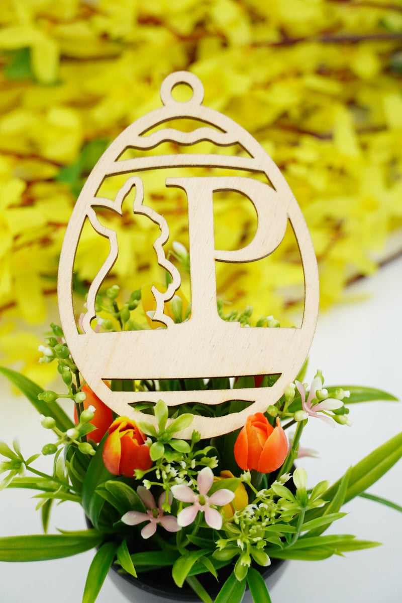 Osterhase mit Buchstabe "N bis Z" - personalisierbar - RJC - Circle