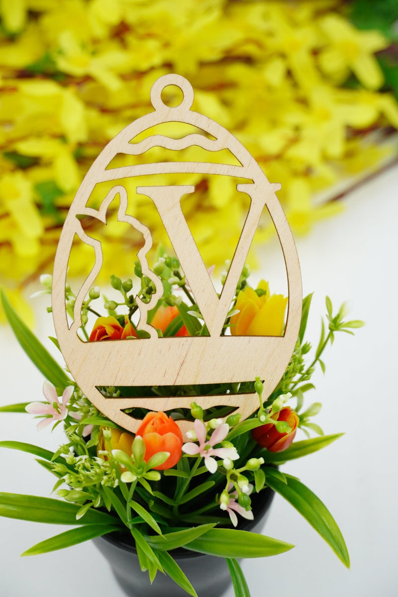 Osterhase mit Buchstabe "N bis Z" - personalisierbar - RJC - Circle