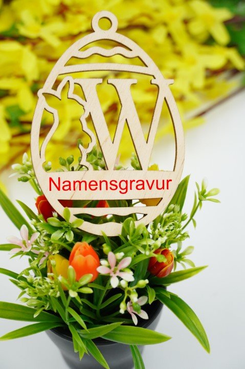 Osterhase mit Buchstabe "N bis Z" - personalisierbar - RJC - Circle