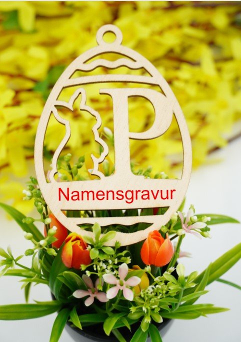 Osterhase mit Buchstabe "N bis Z" - personalisierbar - RJC - Circle