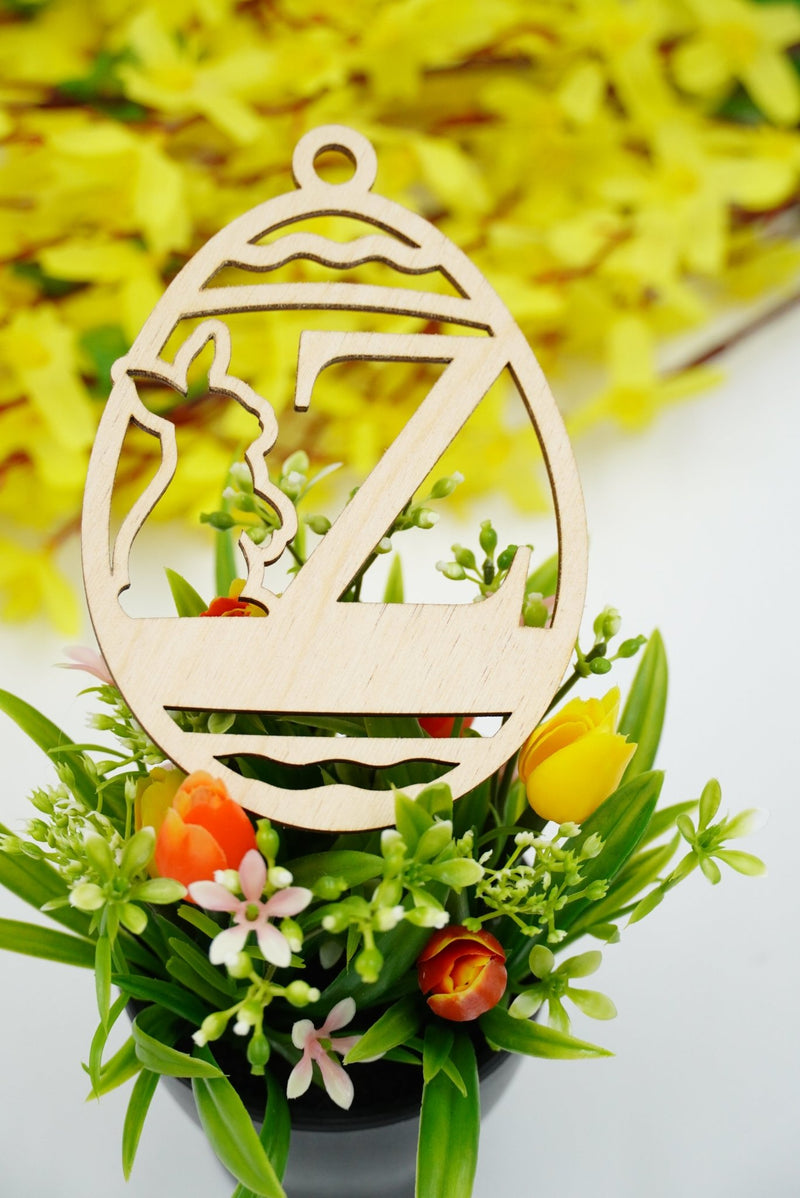 Osterhase mit Buchstabe "N bis Z" - personalisierbar - RJC - Circle