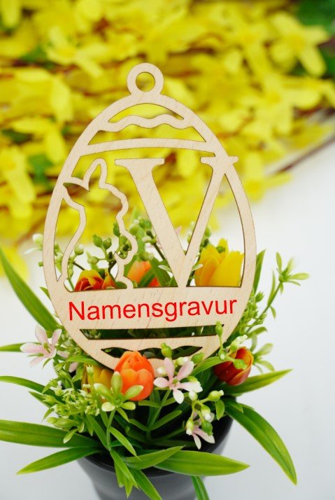 Osterhase mit Buchstabe "N bis Z" - personalisierbar - RJC - Circle