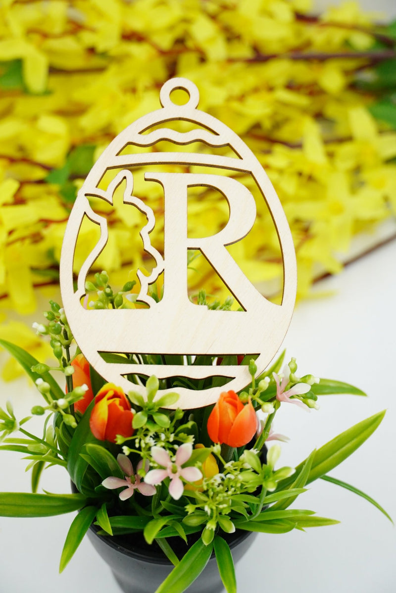 Osterhase mit Buchstabe "N bis Z" - personalisierbar - RJC - Circle