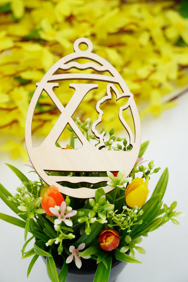 Osterhase mit Buchstabe "N bis Z" - personalisierbar - RJC - Circle