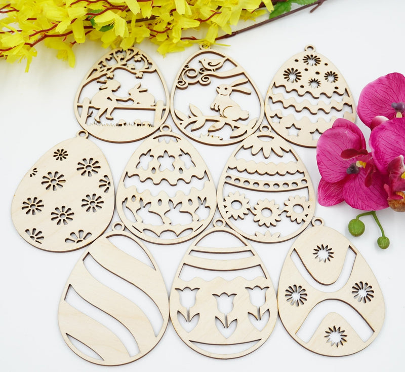 Filigraner Holz-Osterhase Anhänger aus Birken-/Lindensperrholz, personalisierbar, Lasergravur, handgefertigt in Niederbayern Teil 2