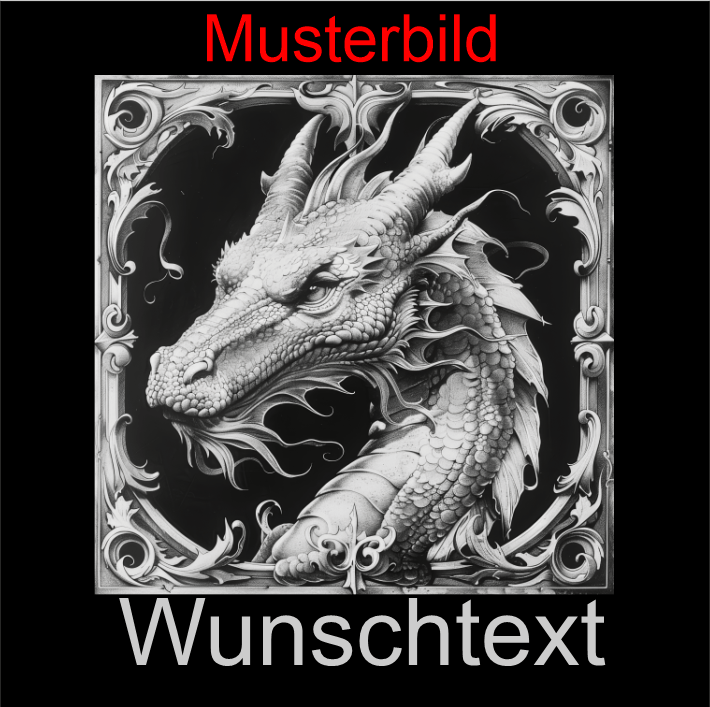 Sagenwelt Untersetzer "Drache" der Zweite - personalisierbar - RJC - Circle