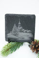 Schieferplatte "Ort in Winterlandschaft" - RJC - Circle
