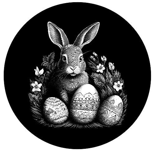 Schieferplatte "Osterhase im Nest" - personalisierbar - RJC - Circle