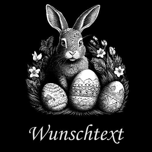 Schieferplatte "Osterhase im Nest" - personalisierbar - RJC - Circle