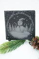 Schieferplatte "Schneemann mit Tannen" - RJC - Circle