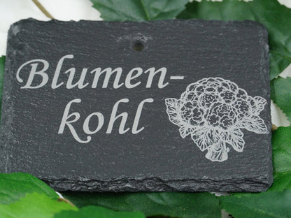 Schieferschild für Gemüse und mehr – Laser graviert & wetterfest - RJC-Circle