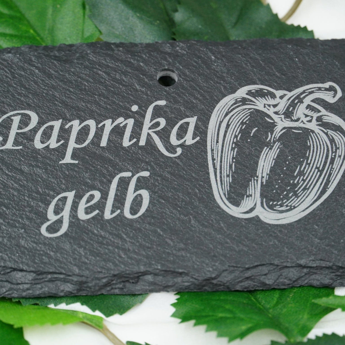 Schieferschild für Gemüse und mehr – Laser graviert & wetterfest - RJC-Circle