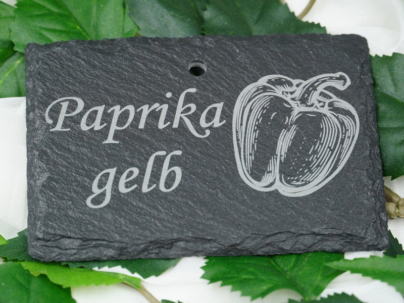 Schieferschild für Gemüse und mehr – Laser graviert & wetterfest - RJC-Circle