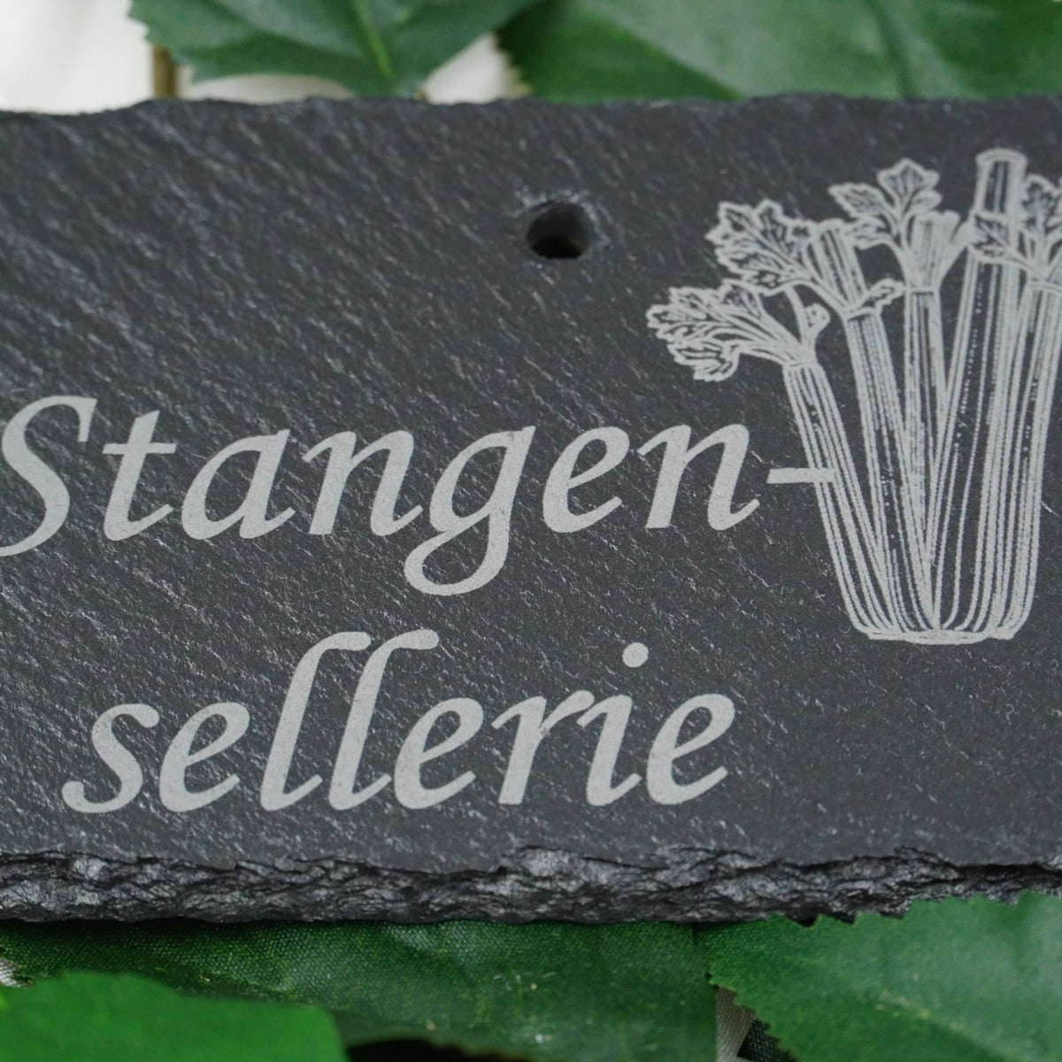 Schieferschild für Gemüse und mehr – Laser graviert & wetterfest - RJC-Circle