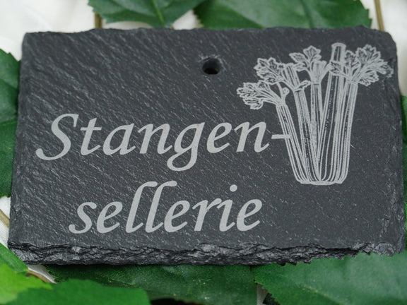 Schieferschild für Gemüse und mehr – Laser graviert & wetterfest - RJC-Circle