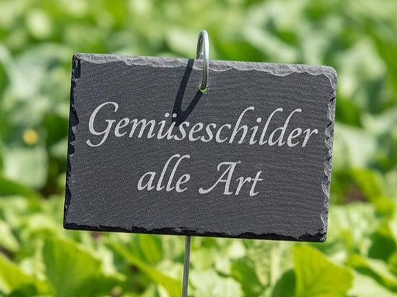 Schieferschild für Gemüse und mehr – Laser graviert & wetterfest - RJC-Circle