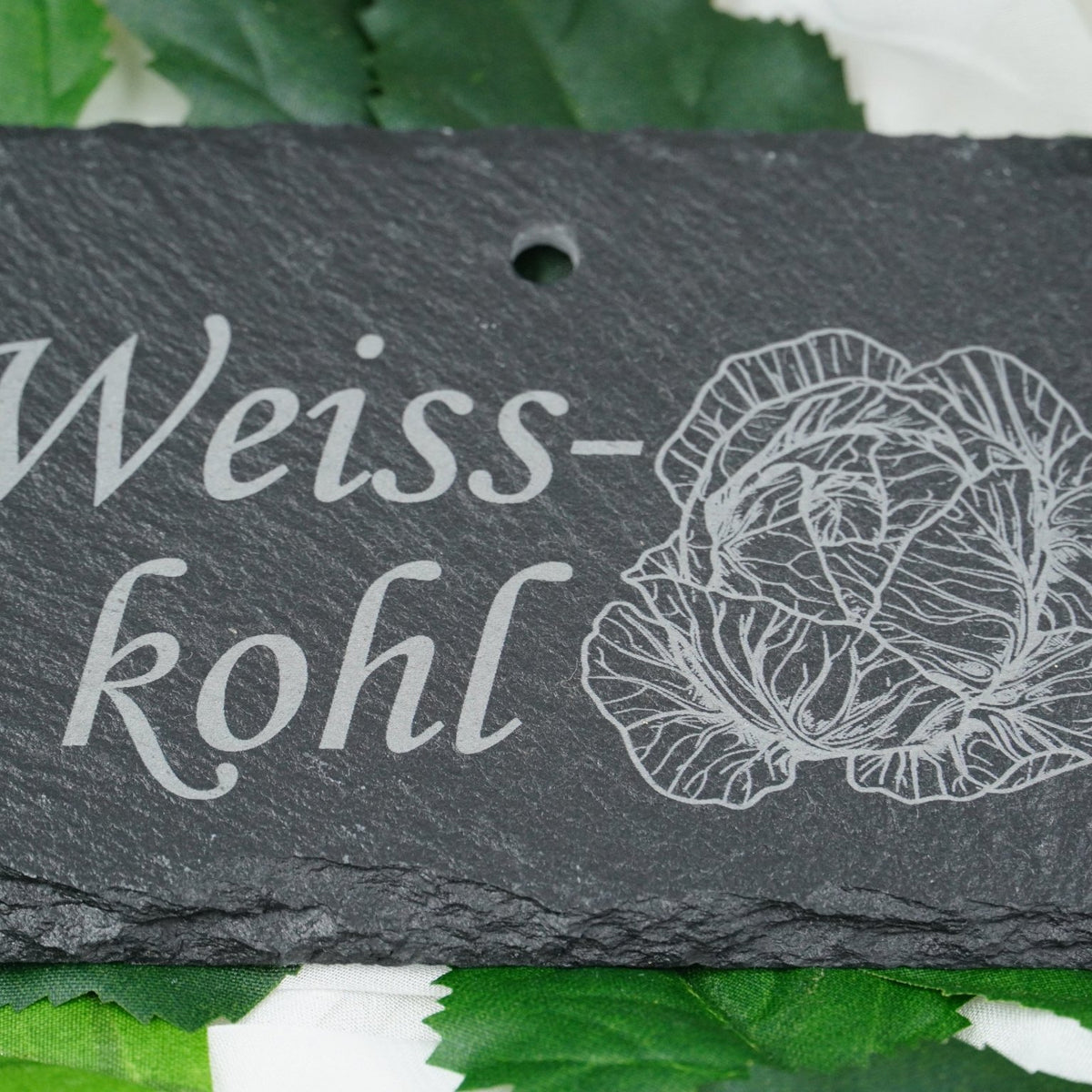 Schieferschild für Gemüse und mehr – Laser graviert & wetterfest - RJC-Circle